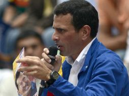 El candidato presidencial opositor, Henrique Capriles, anunció la expulsión de Juan Carlos Caldera de su proyecto político. AFP  /