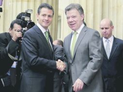Coincidencias. Peña Nieto agradeció la hospitalidad de Juan Manuel Santos. Hoy visita Chile.  /