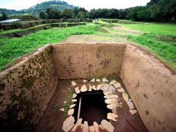 Según expertos del INAH, albergaría los restos de un personaje de alto rango en la antigua urbe de Tingambato. EL UNIVERSAL-INAH  /