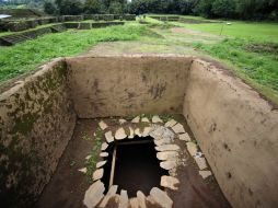 Sepulcro de más de mil años de antigüedad descubierto por especialistas del INAH. EFE  /