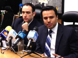 El presidente municipal electo de Zapopan informó, en rueda de prensa, sobre la reunión que tuvo con jóvenes empresarios.  /