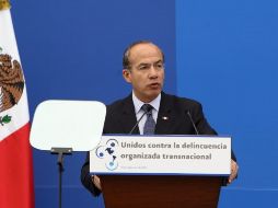 El Presidente Calderón pide que las fronteras no frenen lucha ante crimen organizado en América. EFE  /