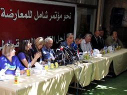 Vista general de la reunión mantenida entre más de 20 partidos de la oposición en Damasco. EFE  /