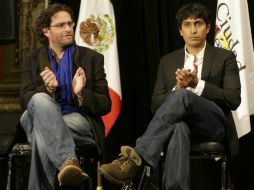 El director mexicano Everardo Gout y el actor Tenoch Huerta durante la presentación de la película. EFE  /