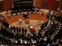 El Senado de la República realizó un homenaje de cuerpo presente a Alonso Lujambio Irazábal. XINHUA  /