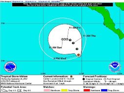 Se pronostica que este miércoles siga un movimiento lento hacia el norte-noroeste. ESPECIAL  /