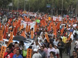 Trabajadores se manifiestan en contra de la reforma laboral. NOTIMEX  /
