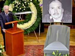 Jaime Labastida, encabezó un homenaje al recién fallecido escritor, Miguel Capistrán. EL UNIVERSAL  /