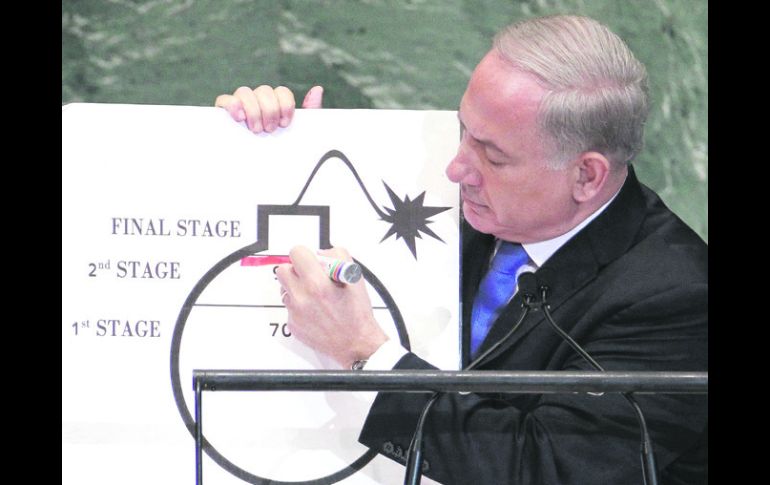 Al primer ministro israelí, Benjamin Netanyahu, no le bastaron sus dichos para explicar el riesgo que representa Irán. REUTERS  /