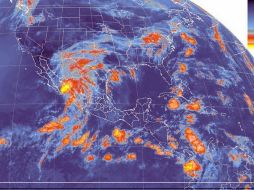 Imagen satelital mostrada por el Servicio Meteorológico Nacional de la tormenta Norman. ESPECIAL  /