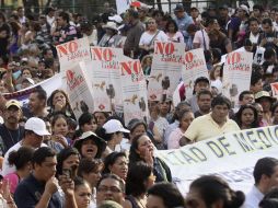 Miles de trabajadores protestan en contra de una iniciativa de reforma laboral. EFE  /
