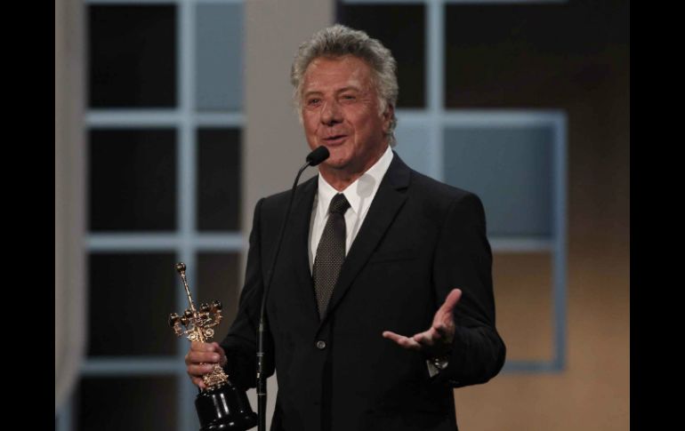 Dustin Hoffman agradeció al público y al festival por haberle otorgado tan prestigioso galardón. NTX  /