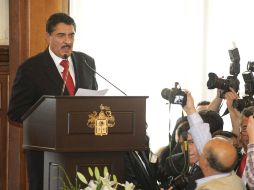 Ramiro Hernández García al momento de rendir protesta como presidente municipal de Guadalajara.  /