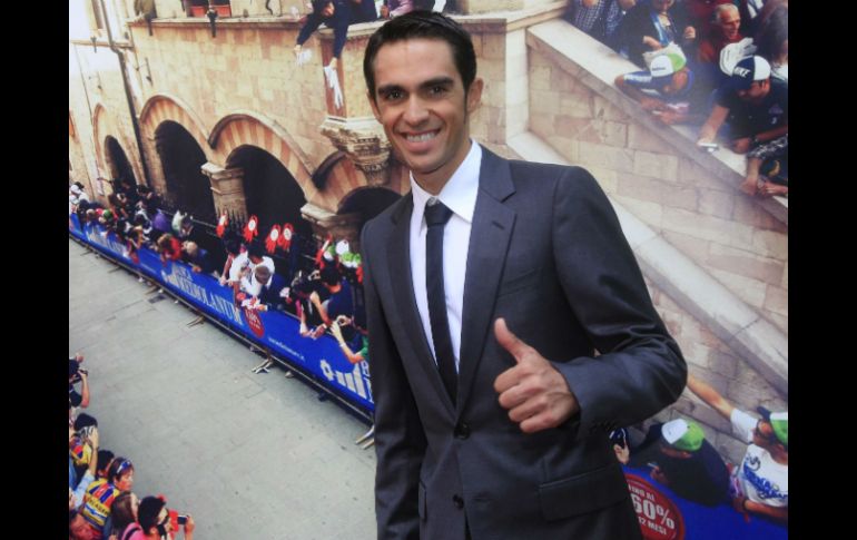 Contador durante la presentación  del Giro de Italia 2013. AFP  /