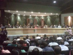 Imagen del salón de cabildo, en espera de la primera sesión del nuevo Ayuntamiento de Zapopan.  /