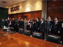 Rueda de prensa en donde Héctor Robles presentó a la mayoría de funcionarios.  /