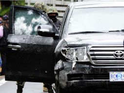 Elementos del Ejército, Marina y Policía Federal, indagan el ataque a funcionarios de EU. ARCHIVO  /