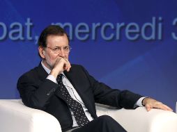 El presidente del Gobierno español, Mariano Rajoy, durante el foro empresarial  en Marruecos. EFE  /