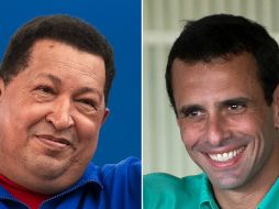El mandatario Hugo Chávez y el opositor Henrique Capriles. AFP  /