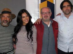 El mexicano Damián Alcázar, la actriz boliviana Carla Ortiz, el cineasta italiano Paolo Agazzi y el director Carlos Bolado. EFE  /