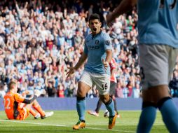 Sergio Agüero, del Manchester City, celebra después de anotar contra el Sunderland durante el partido de la Liga Premier. AP  /