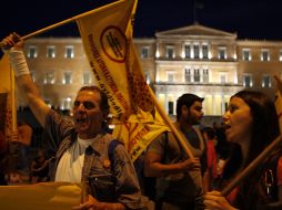Residentes participan en una protesta contra las medidas de austeridad. XINHUA  /