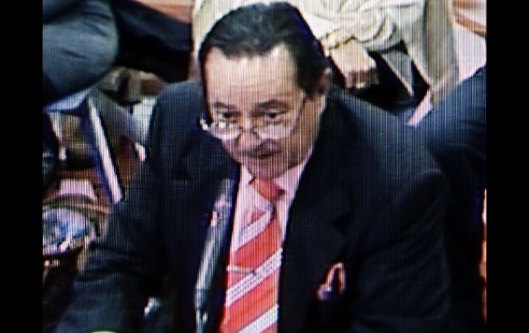 Fotografía realizada desde el monitor de la sala de prensa de la Audiencia de Málaga, del exalcalde de Marbella Julián Muñoz. EFE  /