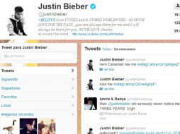 La red social, Twitter, corona a Justin Bieber como el usuario más ''retuiteado''. ESPECIAL TWITTER  /