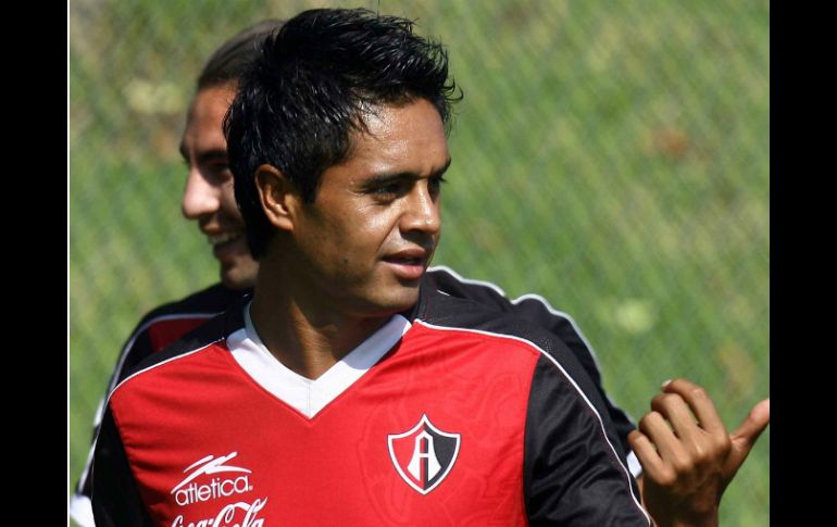 El delantero de Atlas, Sergio Santana, durante sesión de entrenamiento. MEXSPORT  /