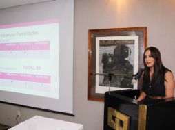 La diputada Mariana Fernández durante la presentación de su informe de actividades.  /