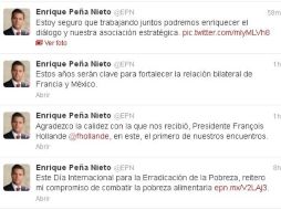 Esta tarde  Hollande recibió a Peña Nieto en el Palacio del Eliseo. ESPECIAL  /