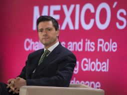 Enrique Peña Nieto, durante su visita a la Organización para la Cooperación y Desarrollo Económicos en París. EFE  /