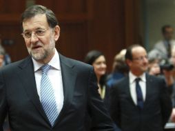 Los dos principales sindicatos españoles protestan contra las medidas de austeridad del gobierno conservador de Mariano Rajoy (i). EFE  /