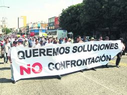 Los manifestantes acusaron a algunos medios de comunicación de crear un clima de rechazo social hacia los choferes.  /