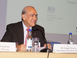 El secretario general del OCDE durante la conferencia magistral ''Latinoamerica en el escenario global''. NTX  /