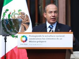 El Presidente Calderón anunció un fondo de 215 millones de pesos para los productores de los Altos de Jalisco. NTX  /