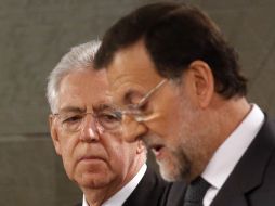 Mariano Rajoy habla durante una conferencia de prensa realizada junto con el primero ministro italiano Mario Monti. REUTERS  /