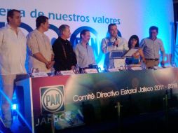 Gustavo Madero durante  la XVII Reunión de estructuras municipales 2012 en Jalisco.  /