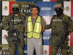 Jesús Alfredo Salazar Ramírez, alias ''El muñeco'', tras su arresto. EFE  /