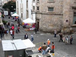La Plaza Guadalajara y los andadores del primer cuadro de la ciudad lucieron distintos esta mañana.  /