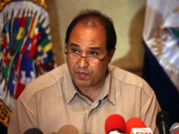 Rueda de prensa del jefe de misión de la OEA, en las elecciones de Nicaragua. EFE  /