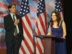 Imagen de los preparativos para el evento nocturno electoral de Romney. EFE  /