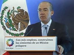 Felipe Calderón dio a conocer que de enero a octubre de este año se han creado 865 mil nuevas plazas. ESPECIAL  /
