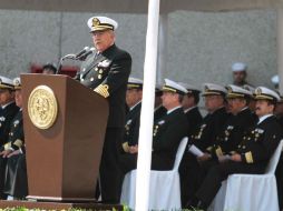 Saynez da mensaje de graduación a elementos navales. NTX  /