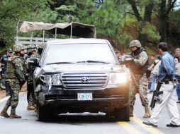 Imagen del ataque al vehículo diplomático de EU. ARCHIVO  /