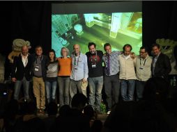 El director junto a su esposa, Rocío Bermejo y el actor Daniel Giménez Cacho presentaron la cinta. NTX  /
