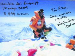RECUERDO. En el Everest, finalmente la cumbre.  /