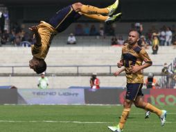 Luis Fuentes festeja su gol. EL UNIVERSAL  /
