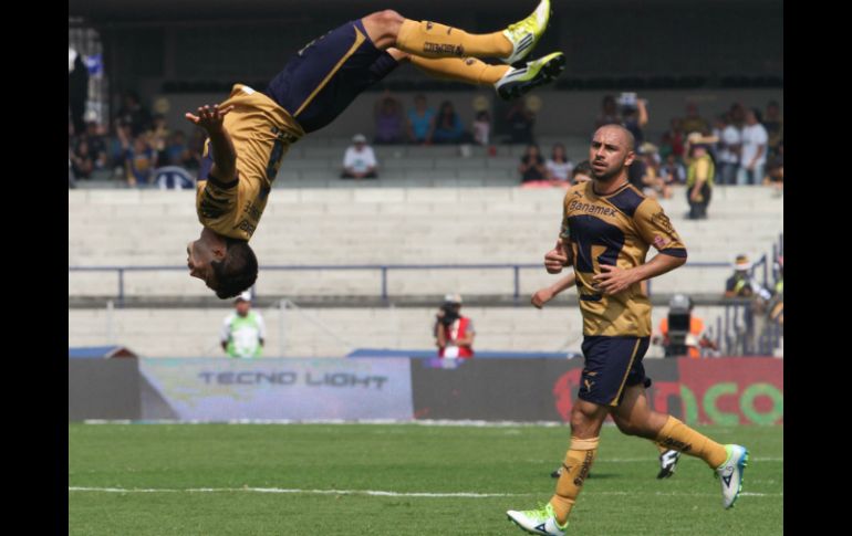 Luis Fuentes festeja su gol. EL UNIVERSAL  /