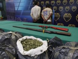 Fueron presentados en  la base central de la Policía estatal.  /